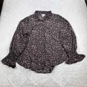 Festi Torrid Paisley Floral Blouse Women 3 Boho Victorian Romatic Whimsigoth Top